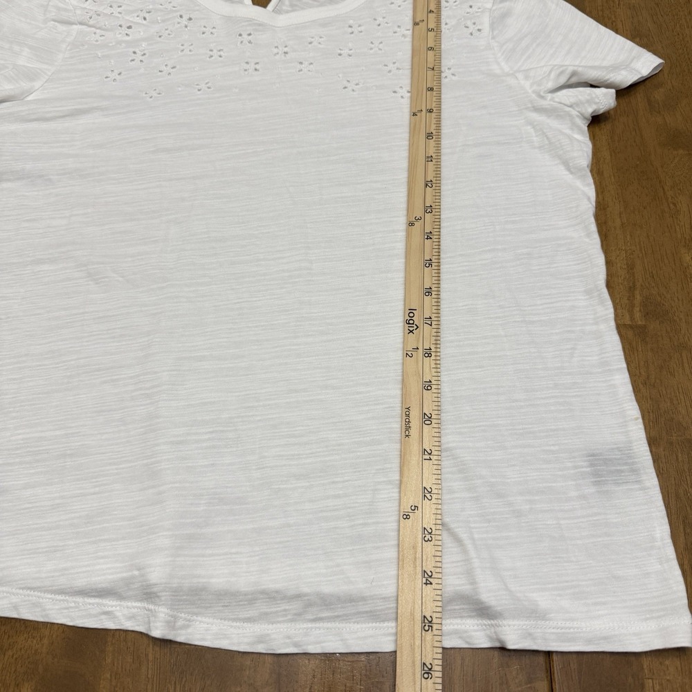 Lauren Ralph Lauren White Eyelet Short Sleeve Top - Picture 6 of 9
